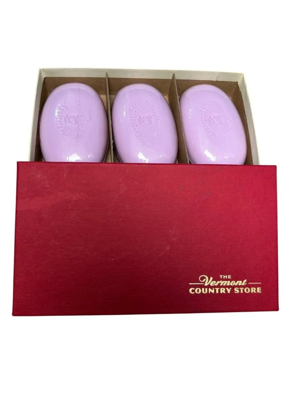 NEW The Vermont Country Store English Lavender Moisturizing Soap Set Of 3 Bars